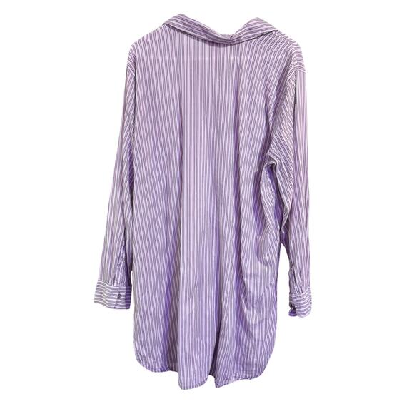 Victorias Secret long button up night Shirt Pink and White Striped Sz XL - Picture 4 of 5